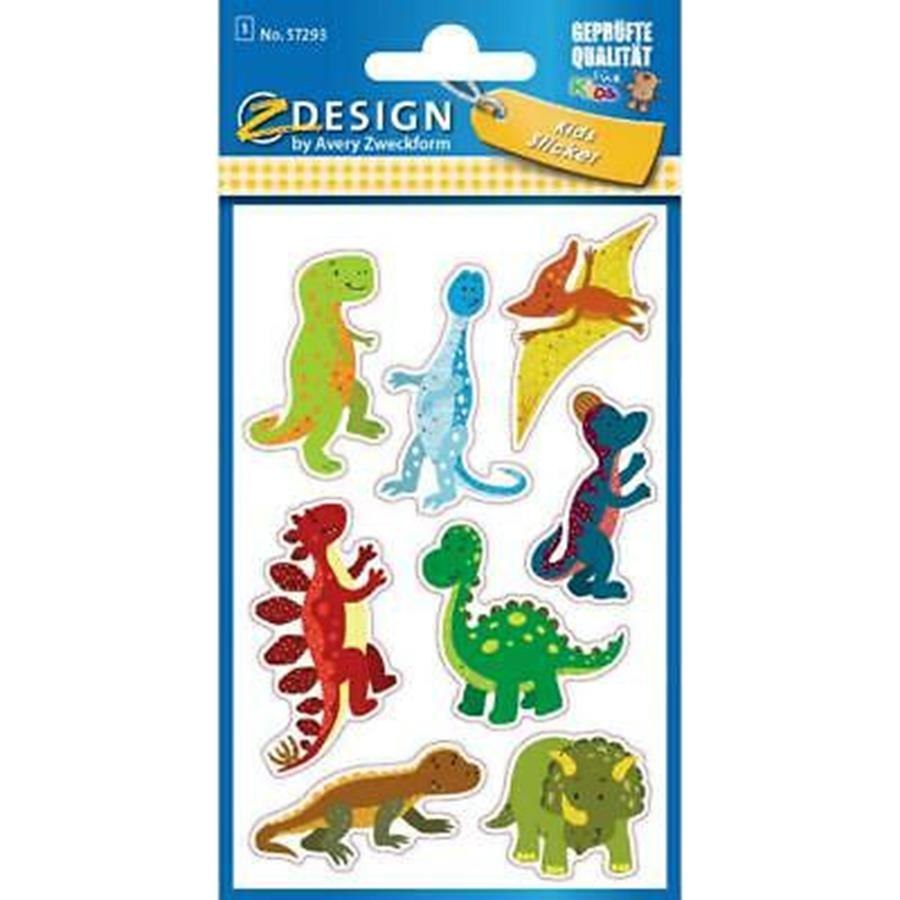 STICKERS 8X16 CM GLITTER DINOSAURS ZWECKFORM 57293